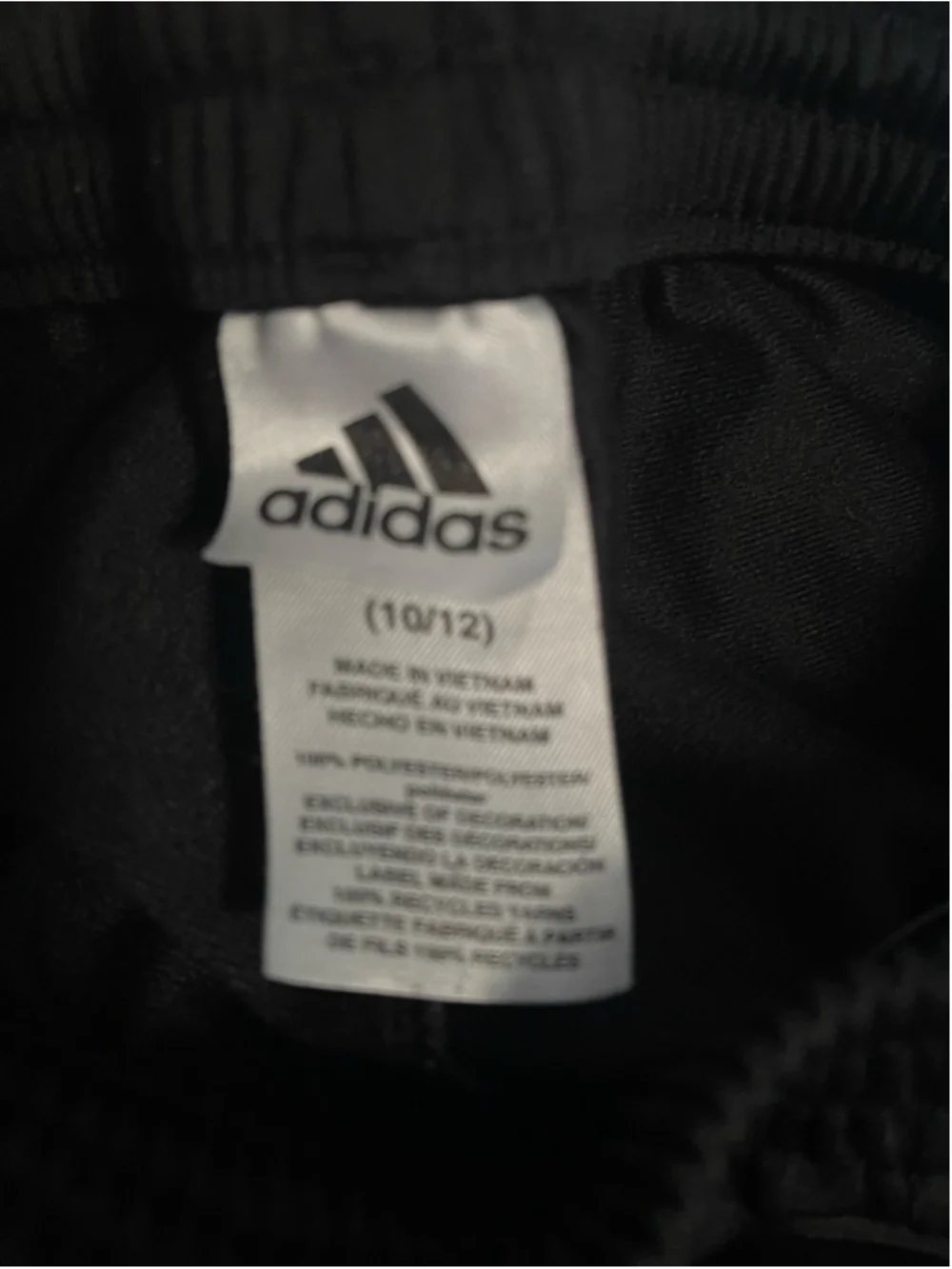 Boys Adidas Joggers Size 12 Black and White